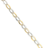 9ct Gold Two-tone Open Oval Link Bracelet GB421
