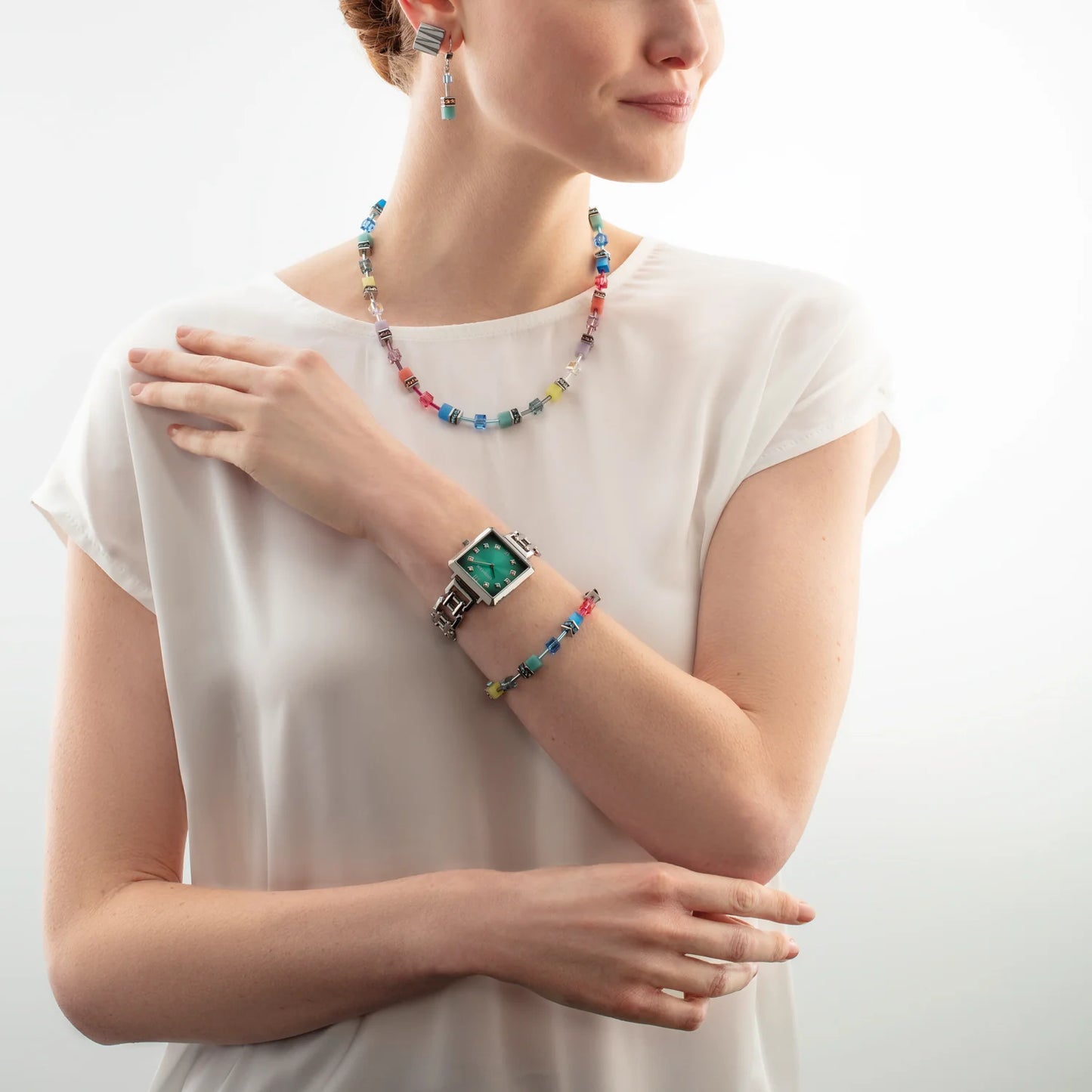 COEUR DE LION Earclips Square Wave Silver 0141221700