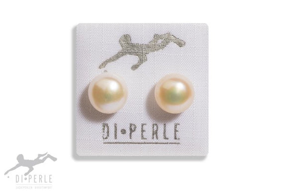 Di-Perle Freshwater Pearl White Bouton Stud Earrings 03102110