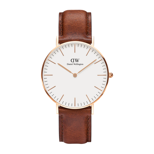Daniel Wellington - Gold 'Classic St. Mawes' Leather Strap 36mm Watch DW00100035