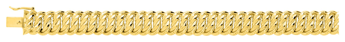 Bijoux D'Or 18ct Gold-Plated 12mm Curb Bracelet M101442B