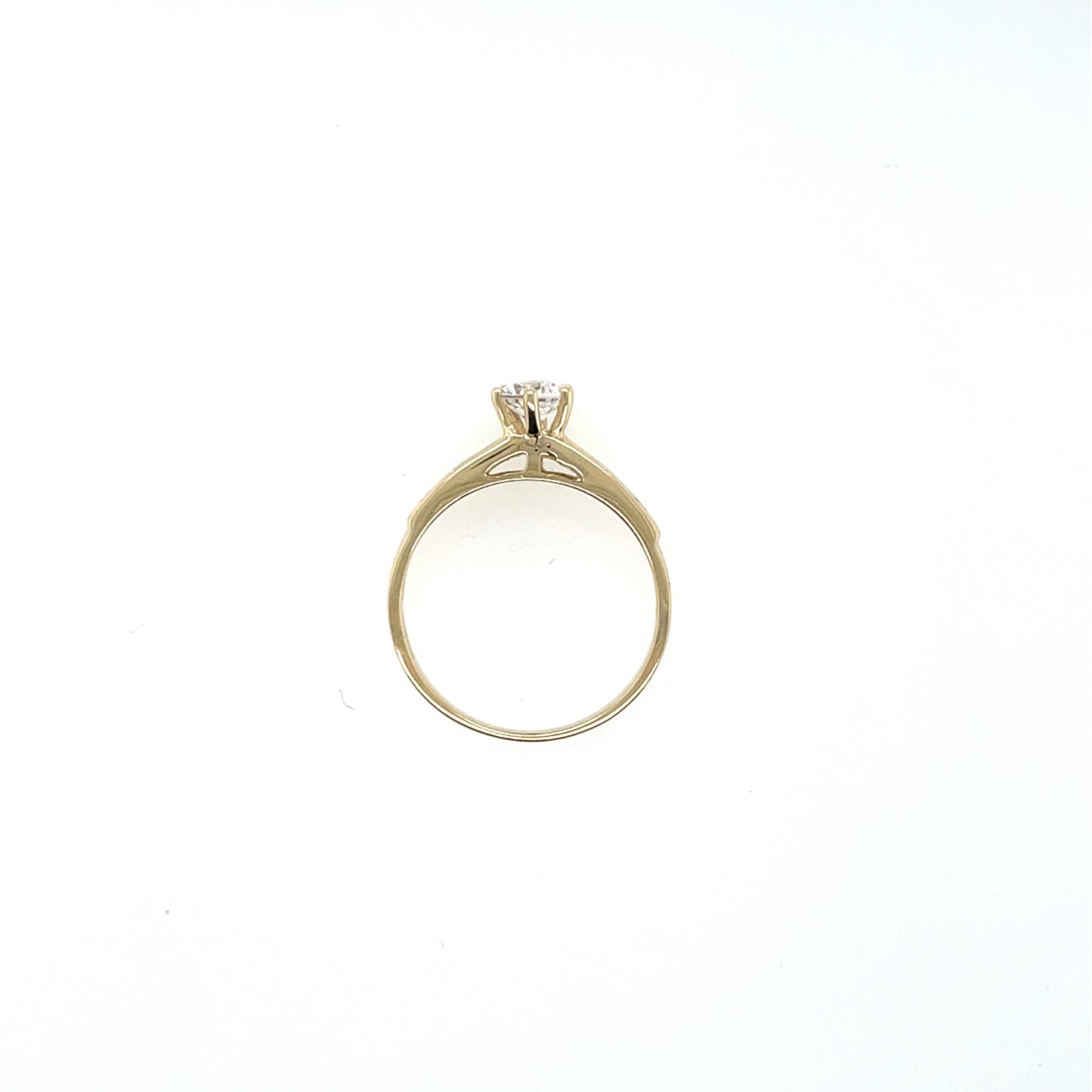 9ct Yellow Gold CZ Solitaire Ring GRZ391