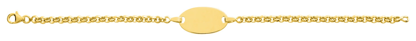 Bijoux D'Or 18ct Gold-Plated Oval Identity Bracelet 104109
