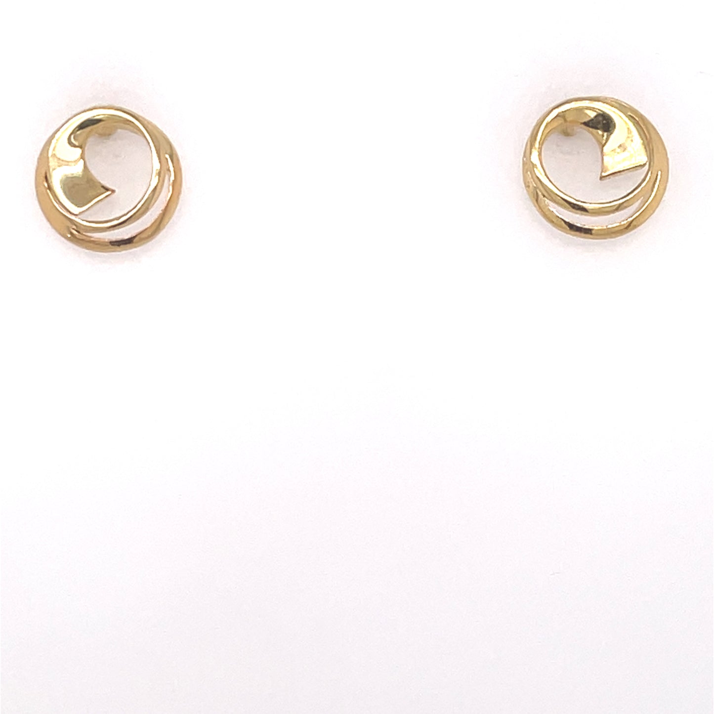 9ct Gold Double Swirl Stud Earrings GE975