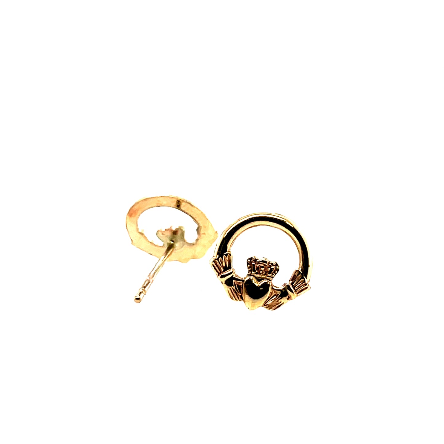 9ct Gold Claddagh 9mm Stud Earrings GE1022