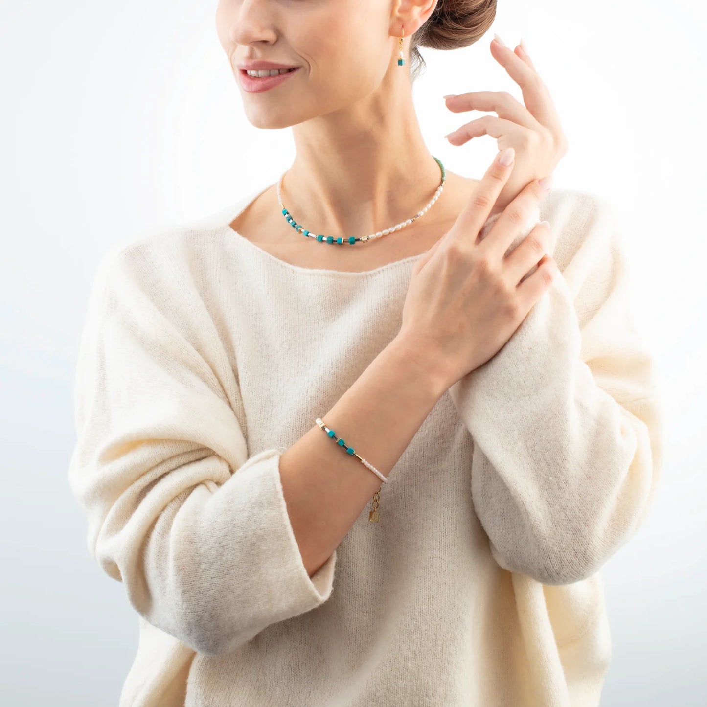 COEUR DE LION Earrings Princess Fusion Pearls turquoise 1126200605