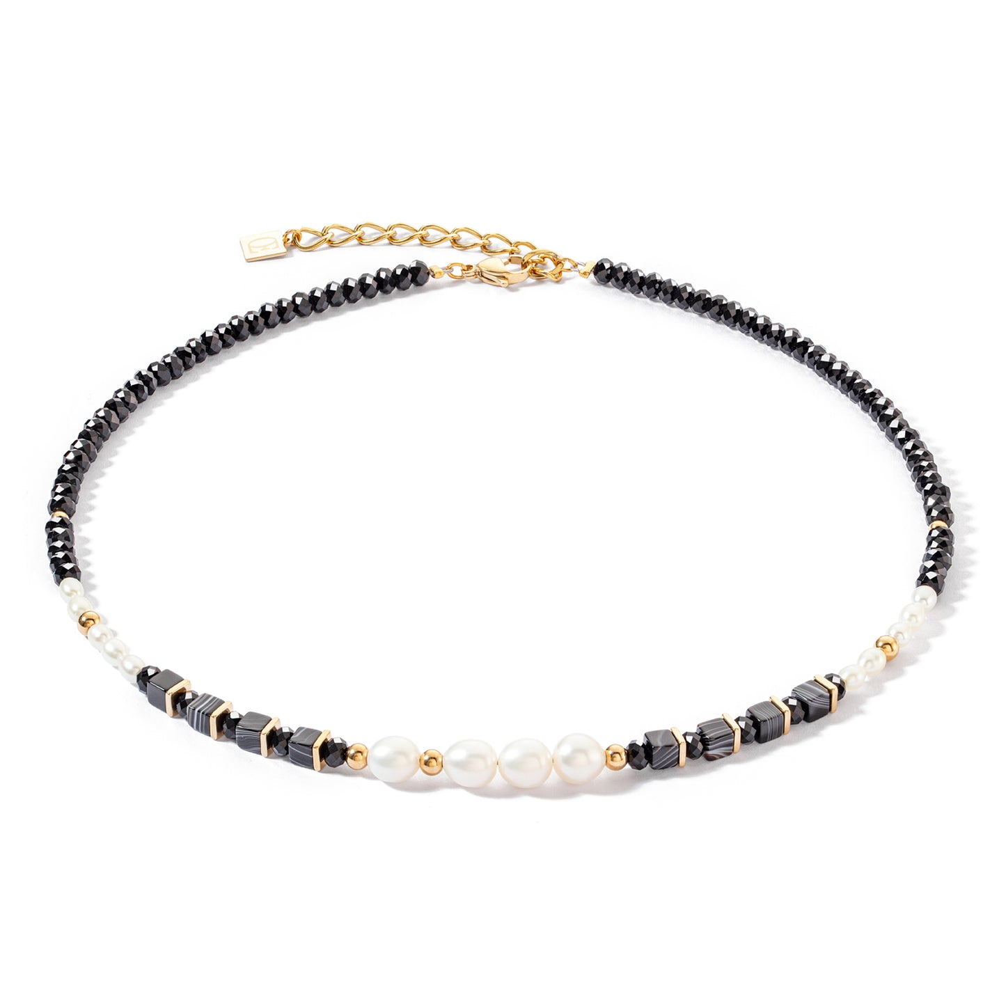 COEUR DE LION Pearls & Onyx necklace gold 1132101314