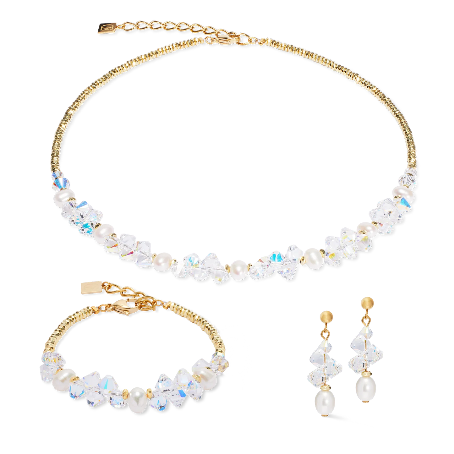 COEUR DE LION Earrings Dancing Crystals & Pearls gold 1136211816