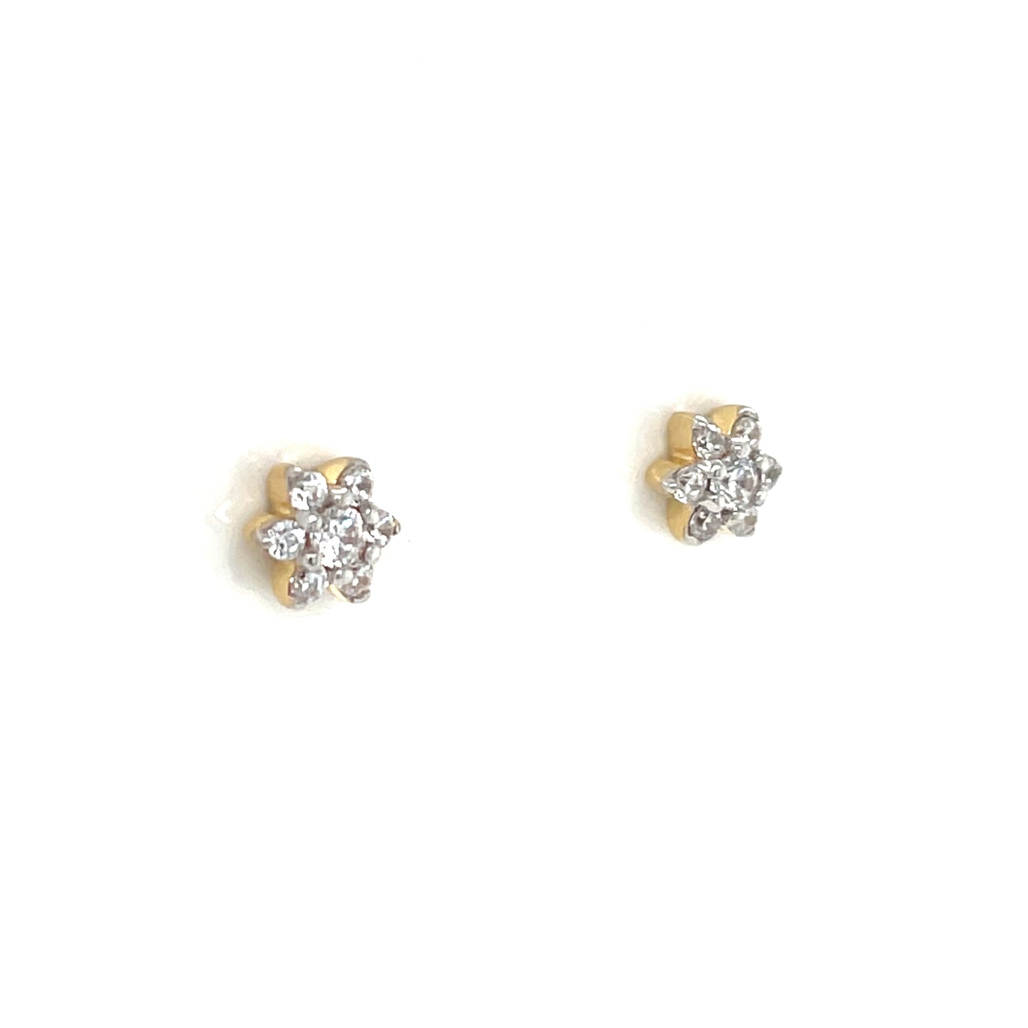 9ct Gold Tiny CZ Cluster Stud Earrings GEZ755