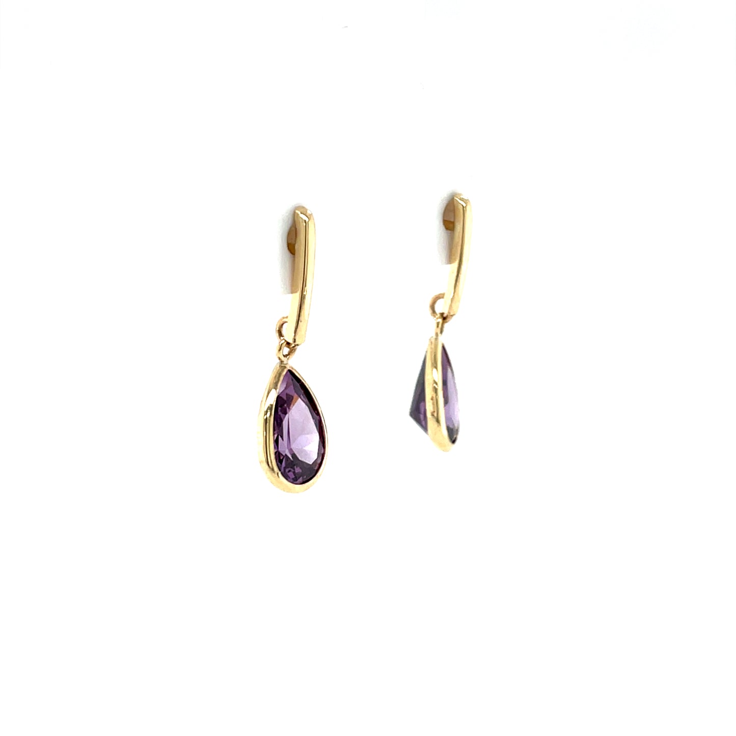 9ct Gold Amethyst Drop Earrings GEX169