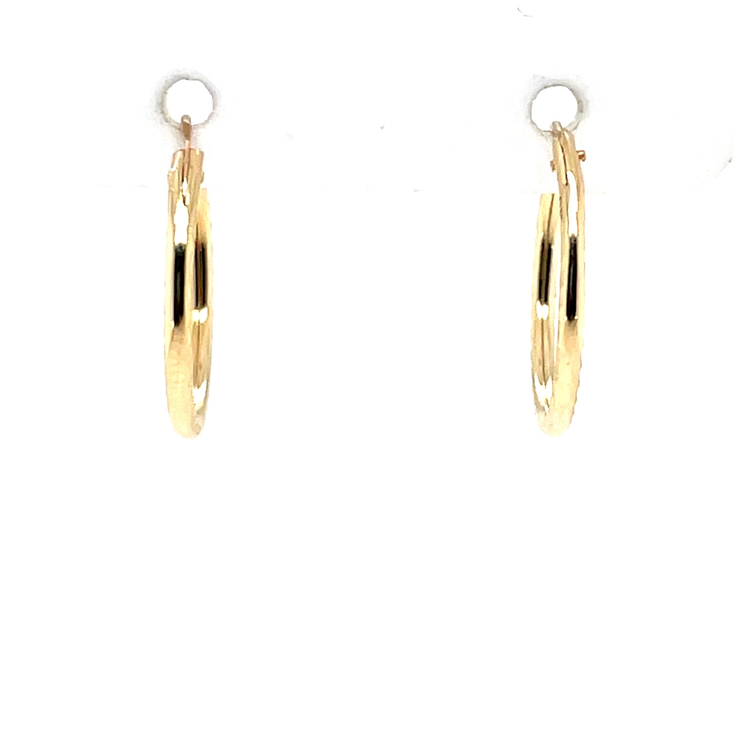 9ct Gold 15mm Diamond-cut Sleeper Earrings GE1075