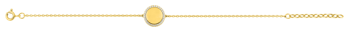 Bijoux D'Or 18ct Gold-Plated CZ Disc Bracelet 133566