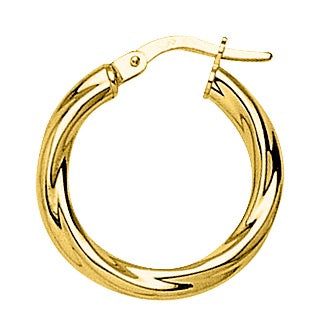 Bijoux D'Or 18ct Gold-Plated Twist Hoop Earrings 135142