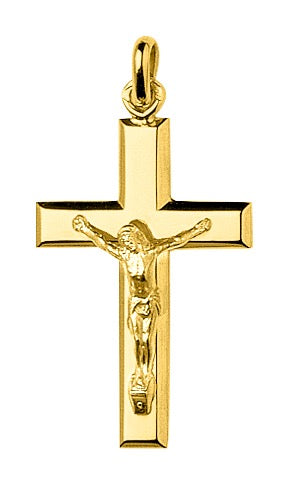 Bijoux D'Or 18ct Gold-Plated Crucifix & Chain 50cm 136242