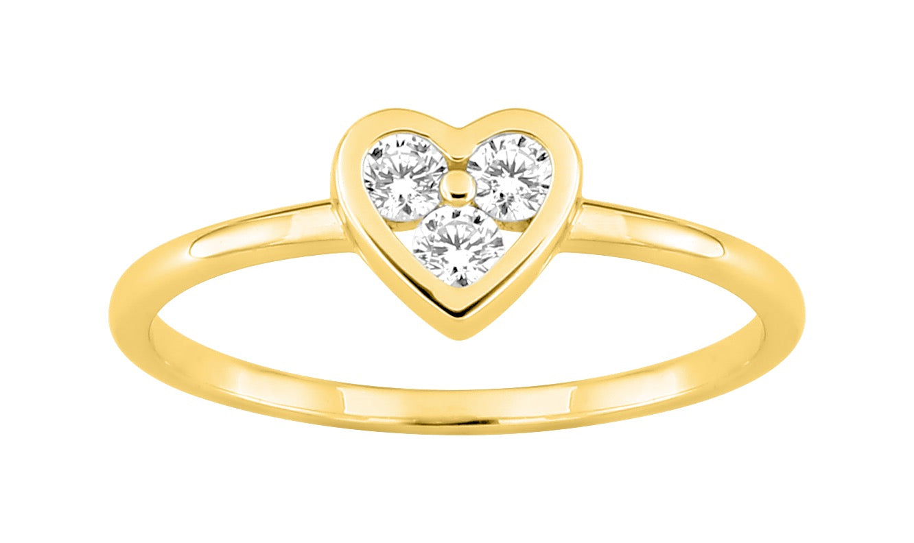 Bijoux D'Or 18ct Gold-Plated CZ Heart Ring 137018.1