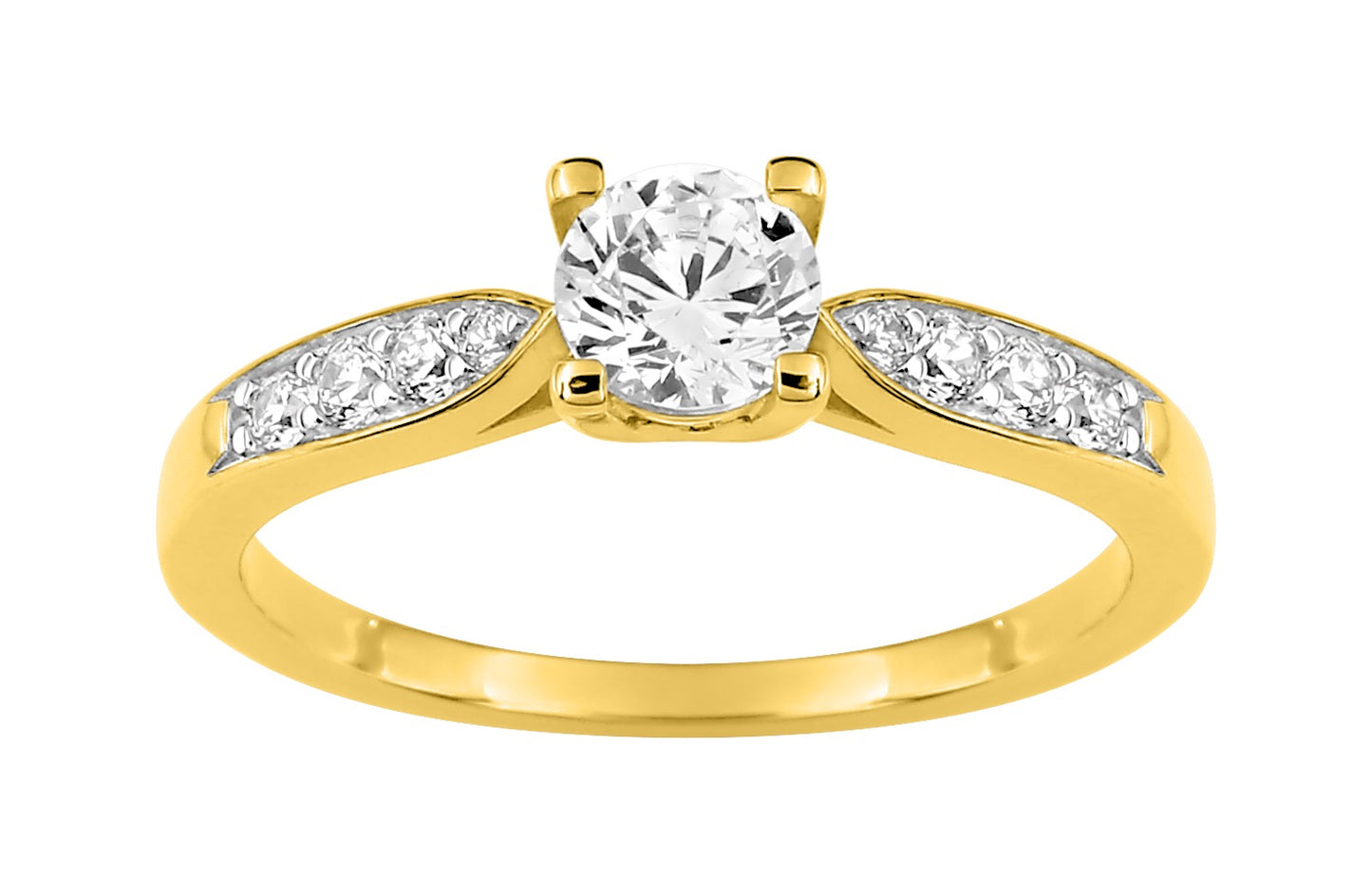 Bijoux D'Or 18ct Gold-Plated CZ Solitaire Ring 137039.1