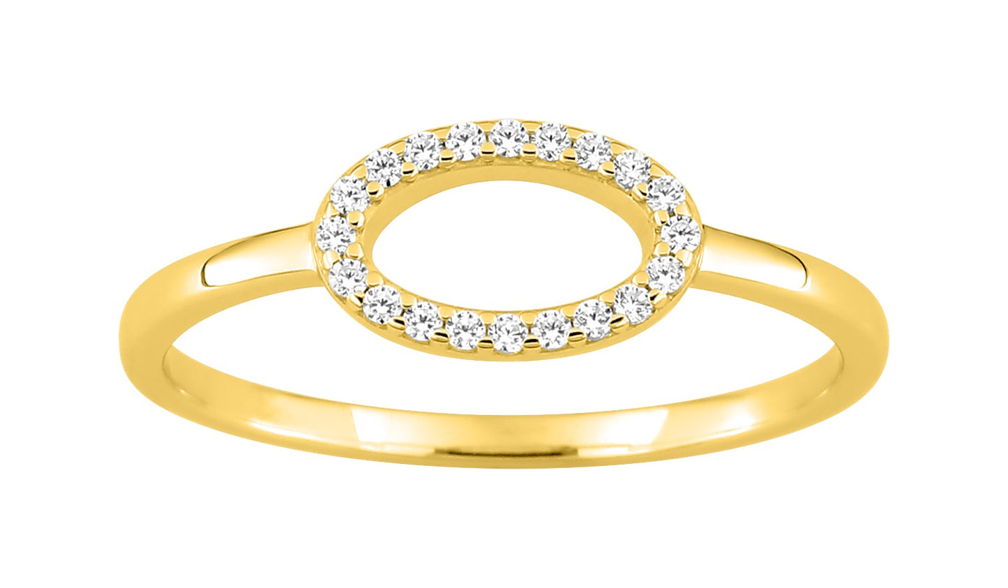 Bijoux D'Or 18ct Gold-Plated Oval CZ Ring 137155