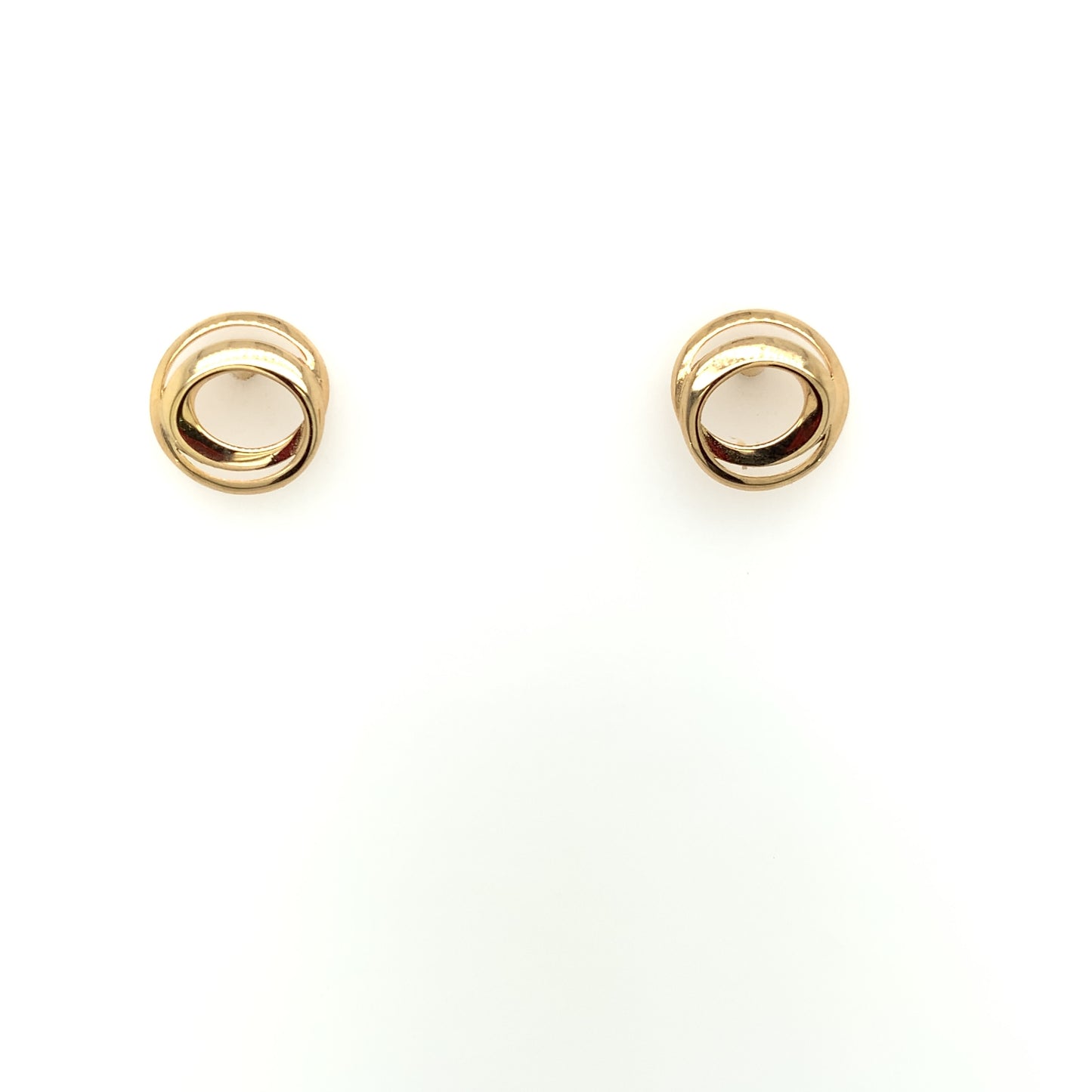 9ct Gold Double Circle Stud Earrings GE874