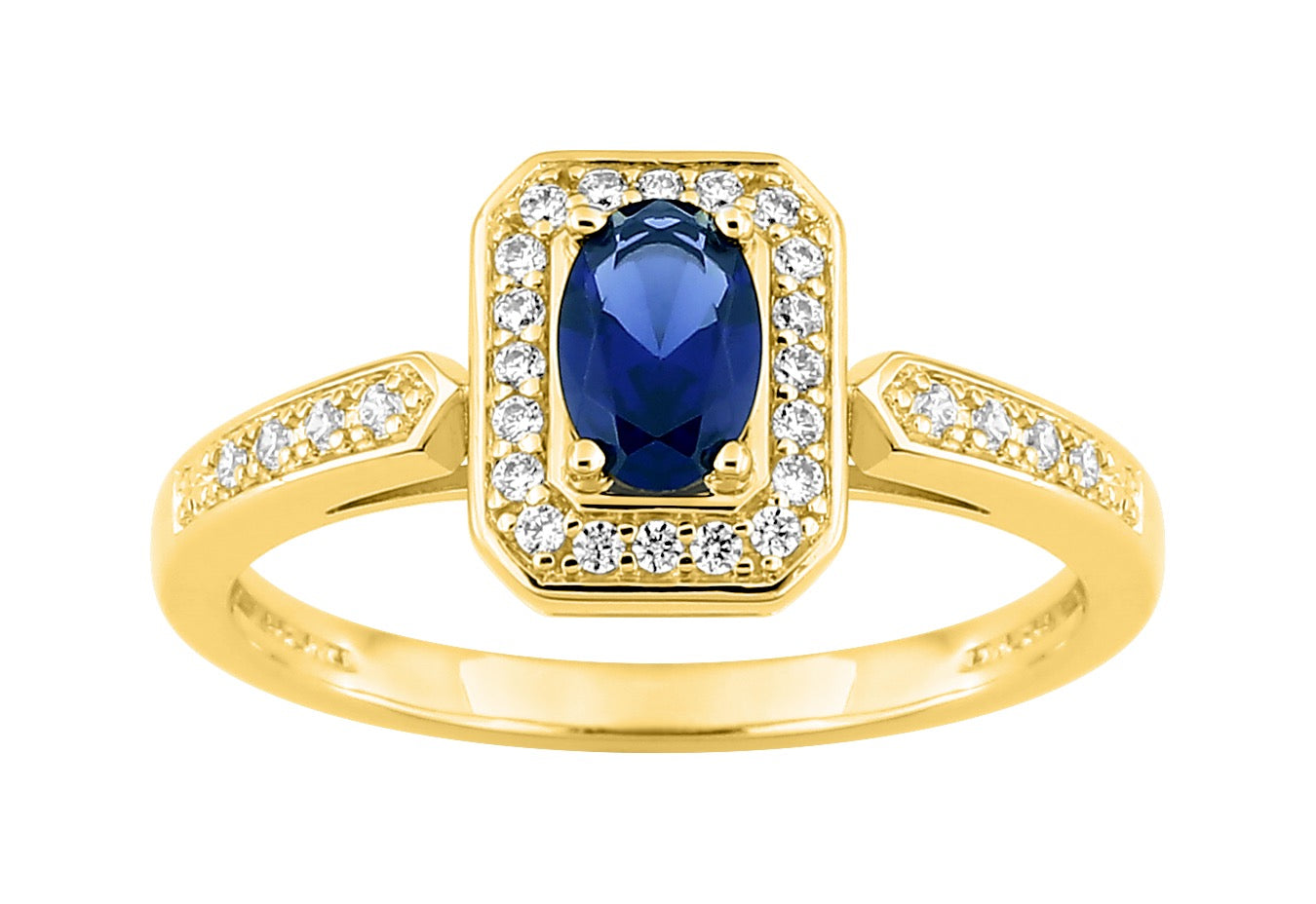 Bijoux D'Or 18ct Gold-Plated Sapphire CZ Cluster Ring 137965.2