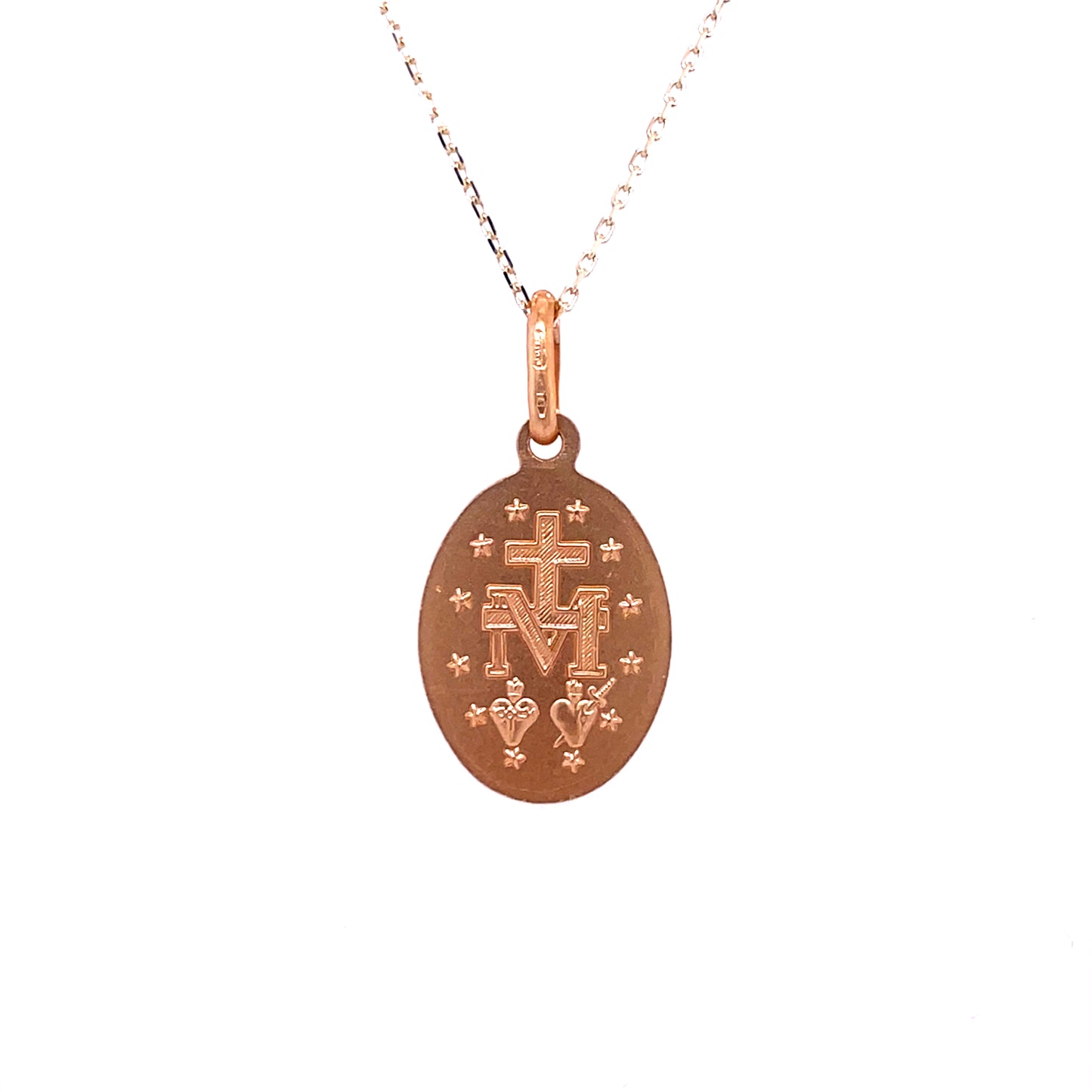 9ct Yellow Gold Miraculous Medal & Chain GP834