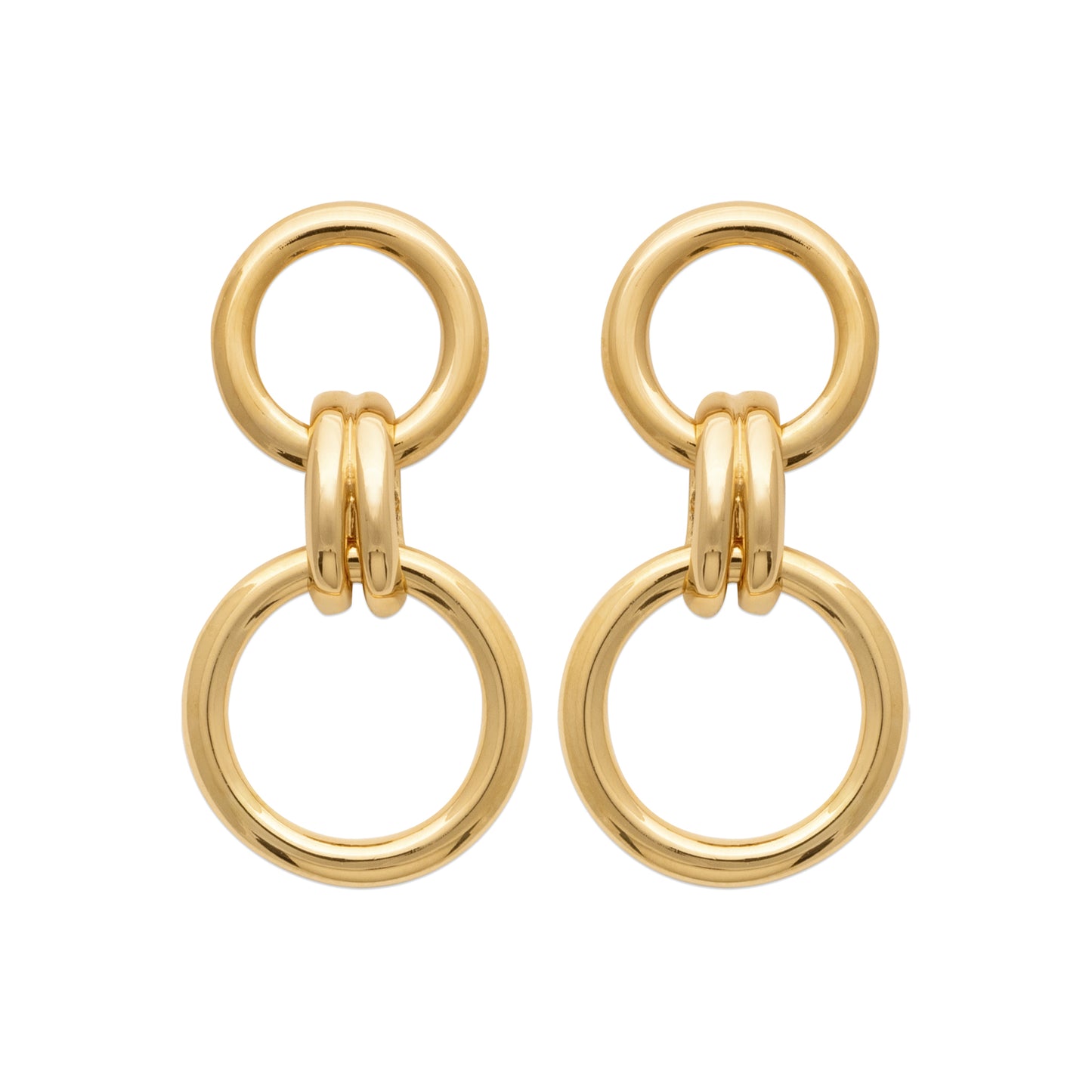 Amèlie 18ct Gold-Plated Neat Circles Drop Earrings 1584600