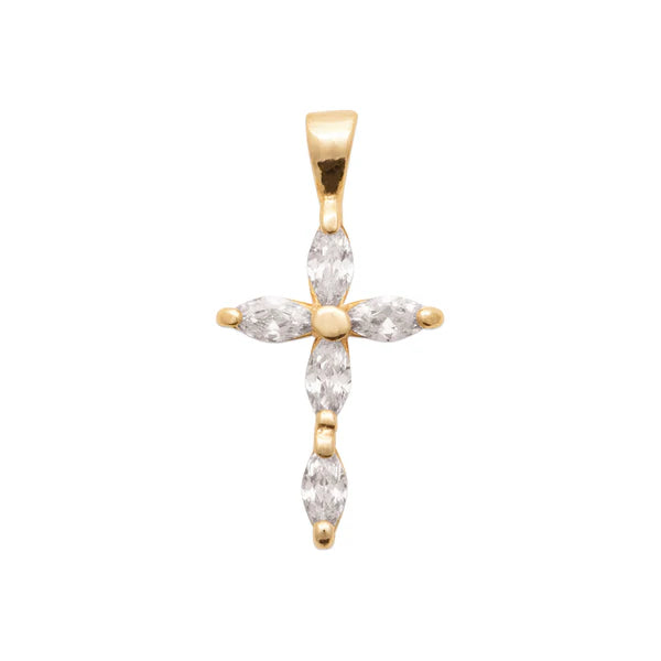 Amèlie 18ct Gold-Plated CZ Cross 1816910