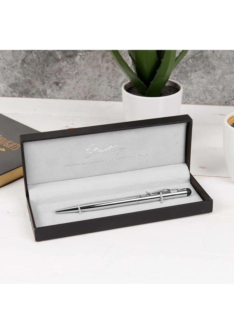 Stratton Ballpoint Pen Silver Barrel with Stylus 21-1198