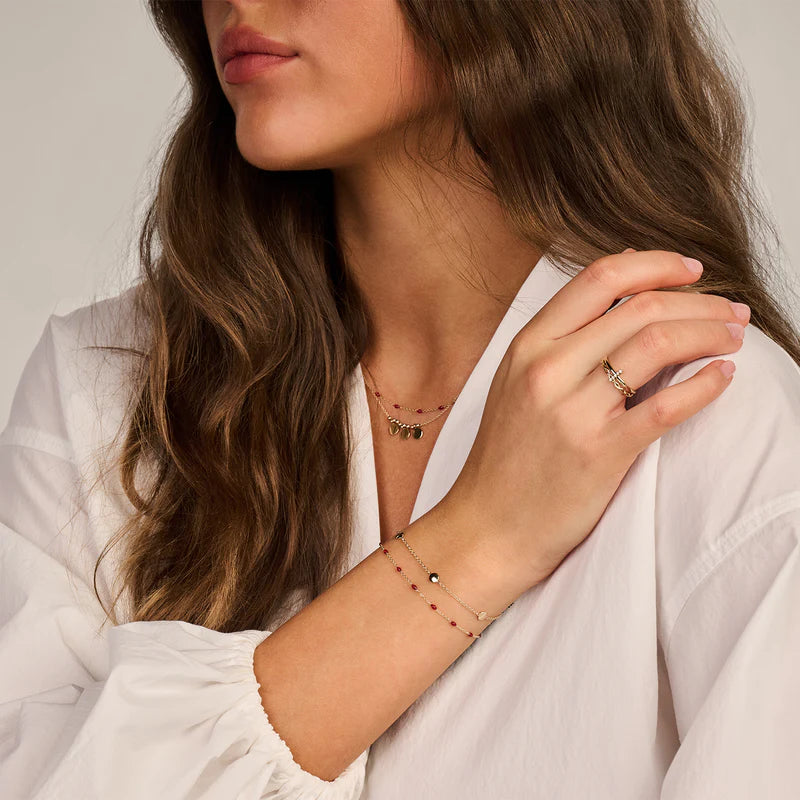 Blush Bracelet 2222YGO/18.5 - 14k Yellow Gold with Beads