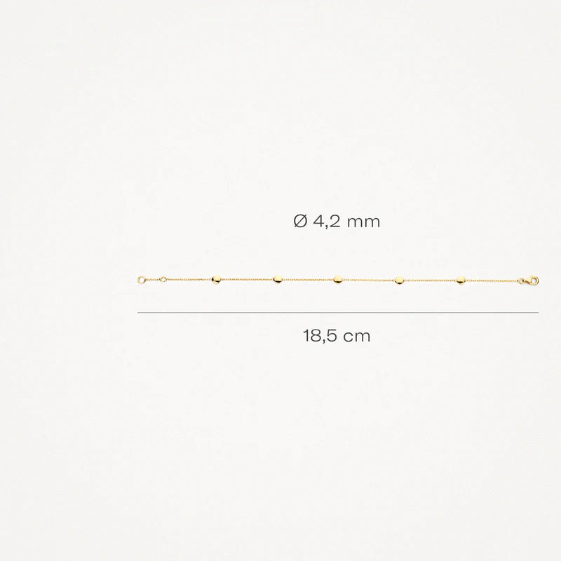 Blush Bracelet 2222YGO/18.5 - 14k Yellow Gold with Beads