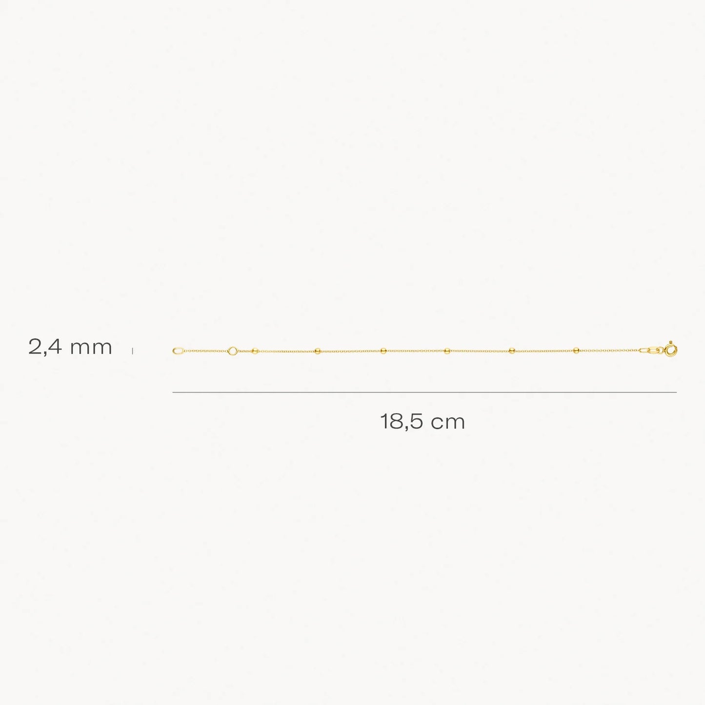 Blush Bracelet 2224YGO/18.5 - 14k Yellow Gold with Beads