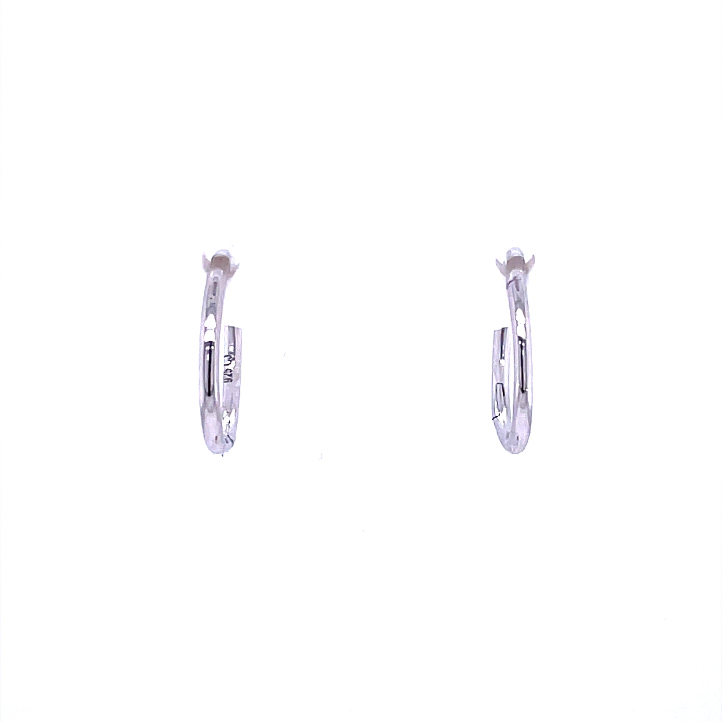 Silver Rhodium-plated 12mm Hinged Sleeper Earrings SE233