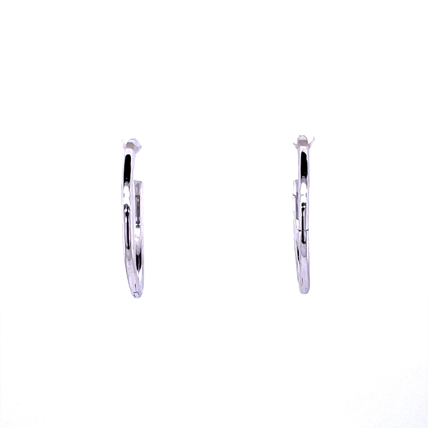 Silver Rhodium-plated 15mm Hinged Sleeper Earrings SE238