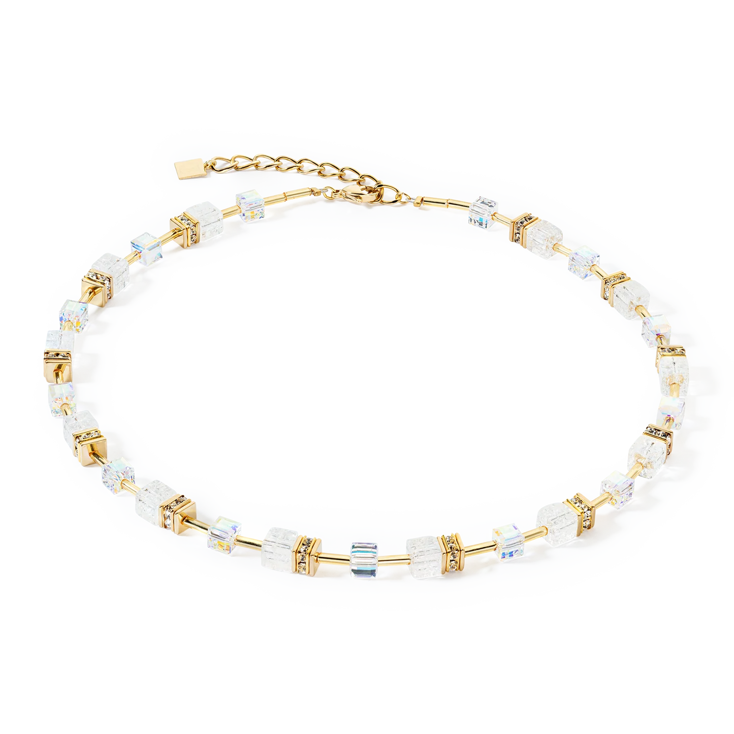COEUR DE LION GeoCUBE® Iconic Nature necklace gold white 3018101416