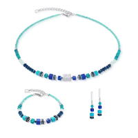 COEUR DE LION Necklace Wave Precious Flow silver-teal 3046100607