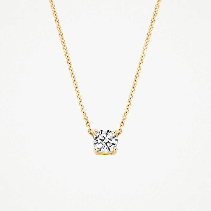Blush Necklace 3049YZI - 14k Yellow gold with zirconia
