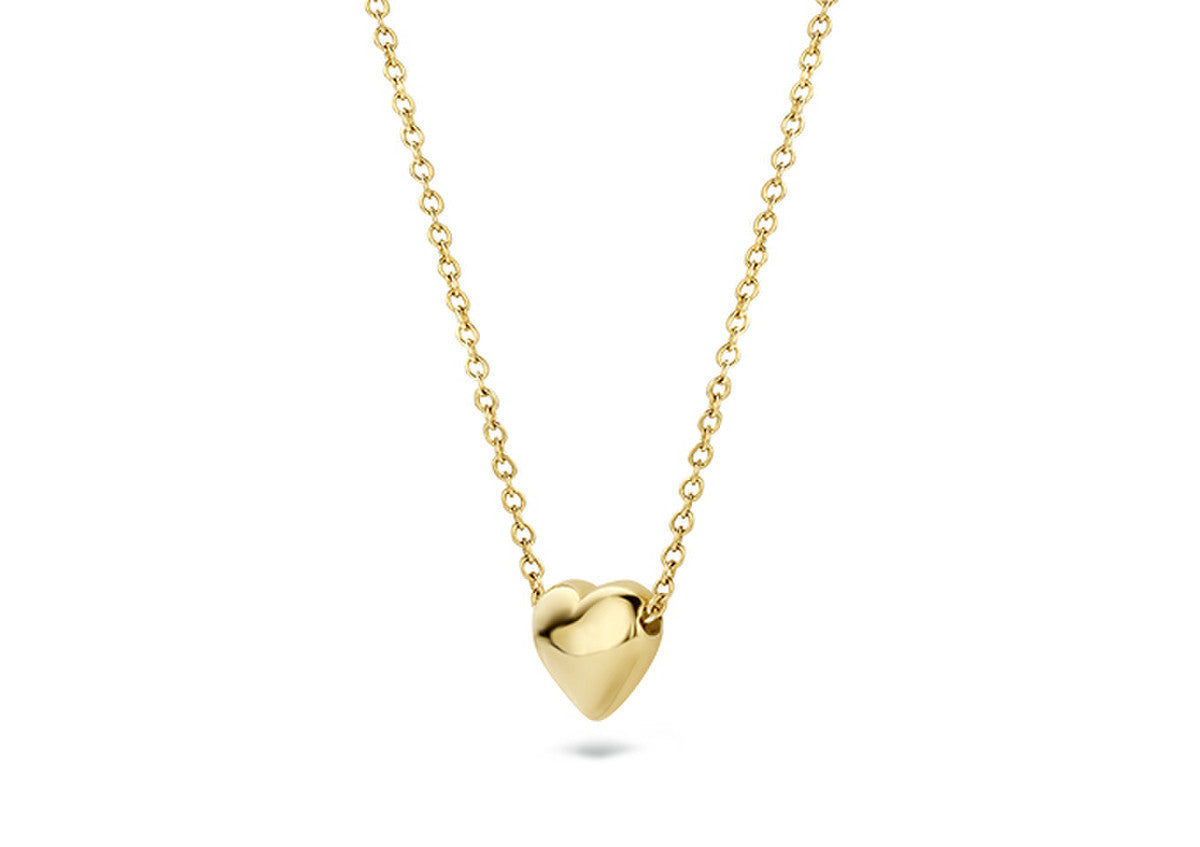 Blush Necklace 3062YGO - 14k Yellow Gold Puffed Heart