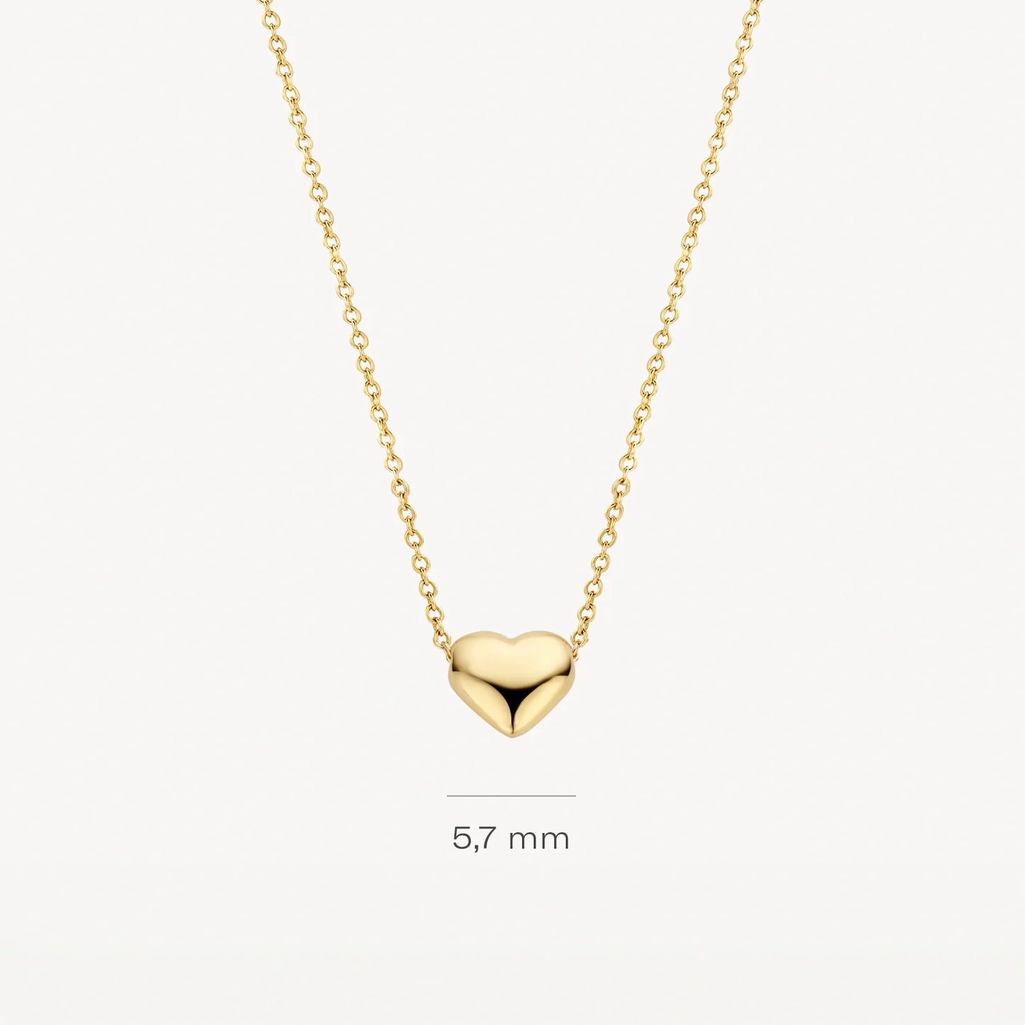 Blush Necklace 3062YGO - 14k Yellow Gold Puffed Heart