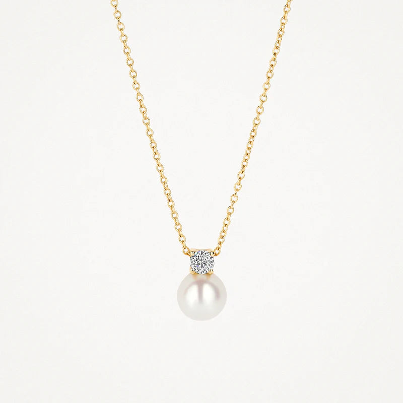 Blush Necklace 3163YPW - 14k Yellow gold with pearl & zirconia