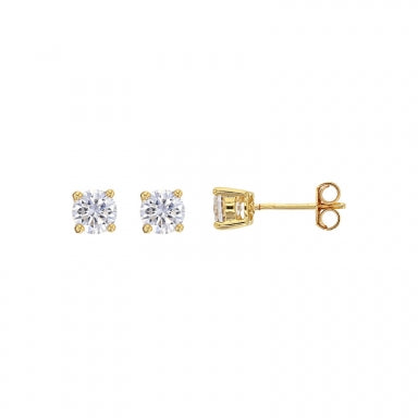Bijoux D'Or 18ct Gold-Plated CZ Studs 5mm 3230015