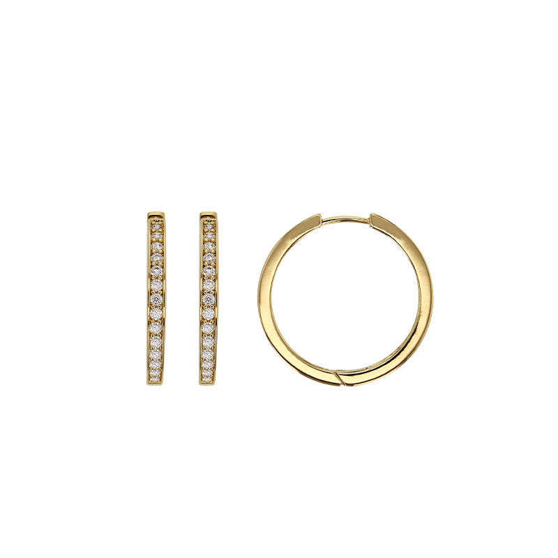 Bijoux D'Or 18ct Gold-Plated CZ Hoops 28mm 323203
