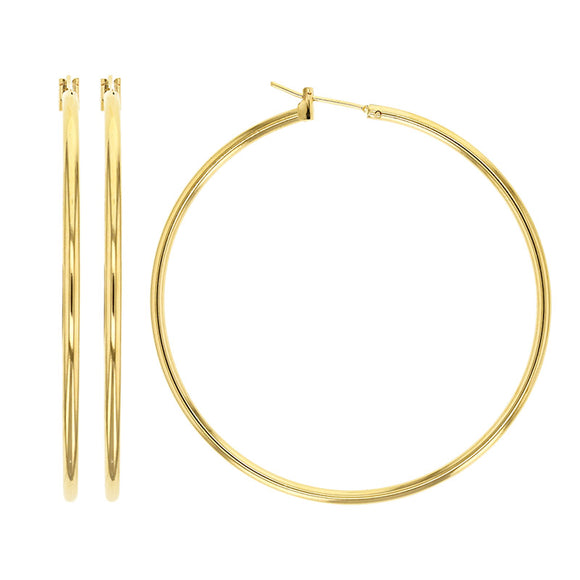 Bijoux D'Or 18ct Gold-Plated Hoops 50mm 323409