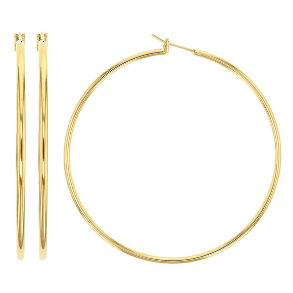 Bijoux D'Or 18ct Gold-Plated Hoops 60mm 323411