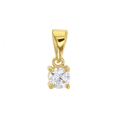 Bijoux D'Or 18ct Gold-Plated 5mm CZ Pendant 3260050