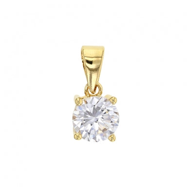 Bijoux D'Or 18ct Gold-Plated 7mm CZ Pendant 3260051