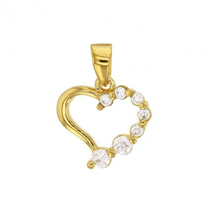 Bijoux D'Or 18ct Gold-Plated CZ Heart Pendant 3260070