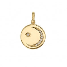 Bijoux D'Or 18ct Gold-Plated CZ Moon & Star Pendant 326779