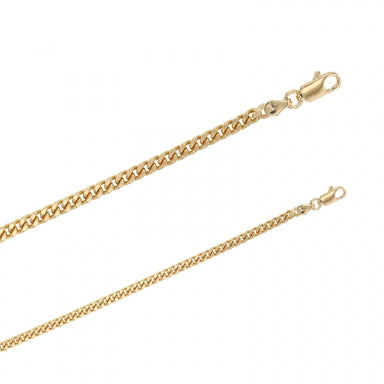Bijoux D'Or 18ct Gold-Plated Curb Chain 50cm 327326