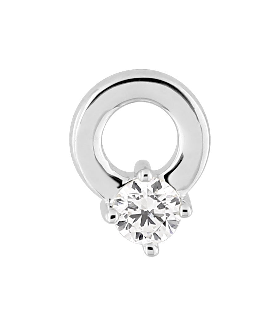 Silver CZ Single Stud Earring 335030.1U