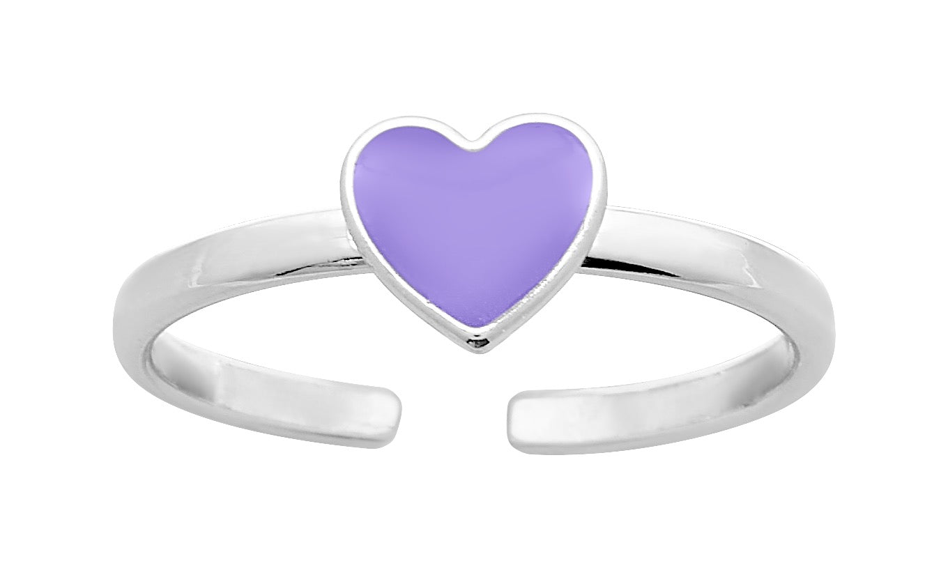 Silver Purple Heart Child's Ring 337830R