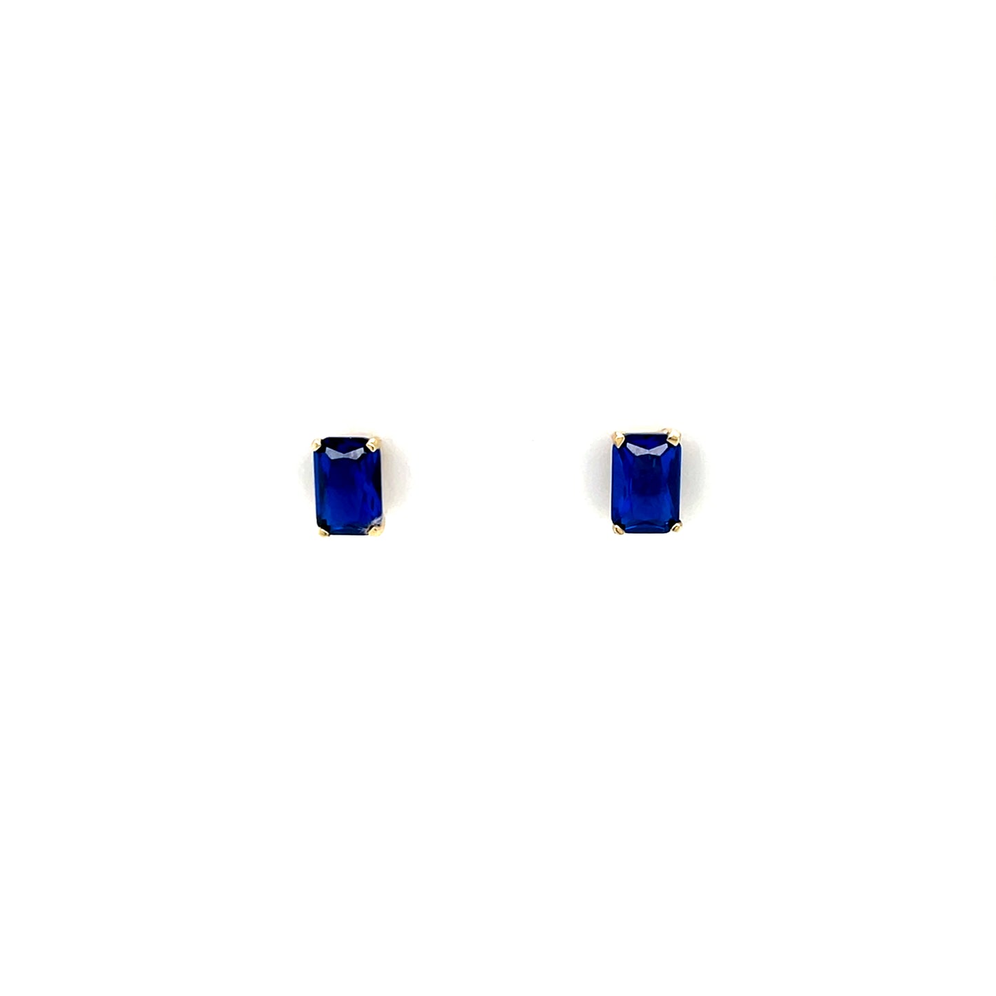 9ct Gold Sapphire CZ Rectangular Stud Earrings GES108